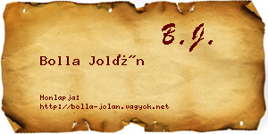 Bolla Jolán névjegykártya